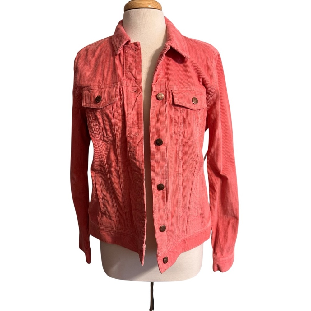 Old Navy Women's Coral Pink Corduroy Jacket size Large Tall NWT